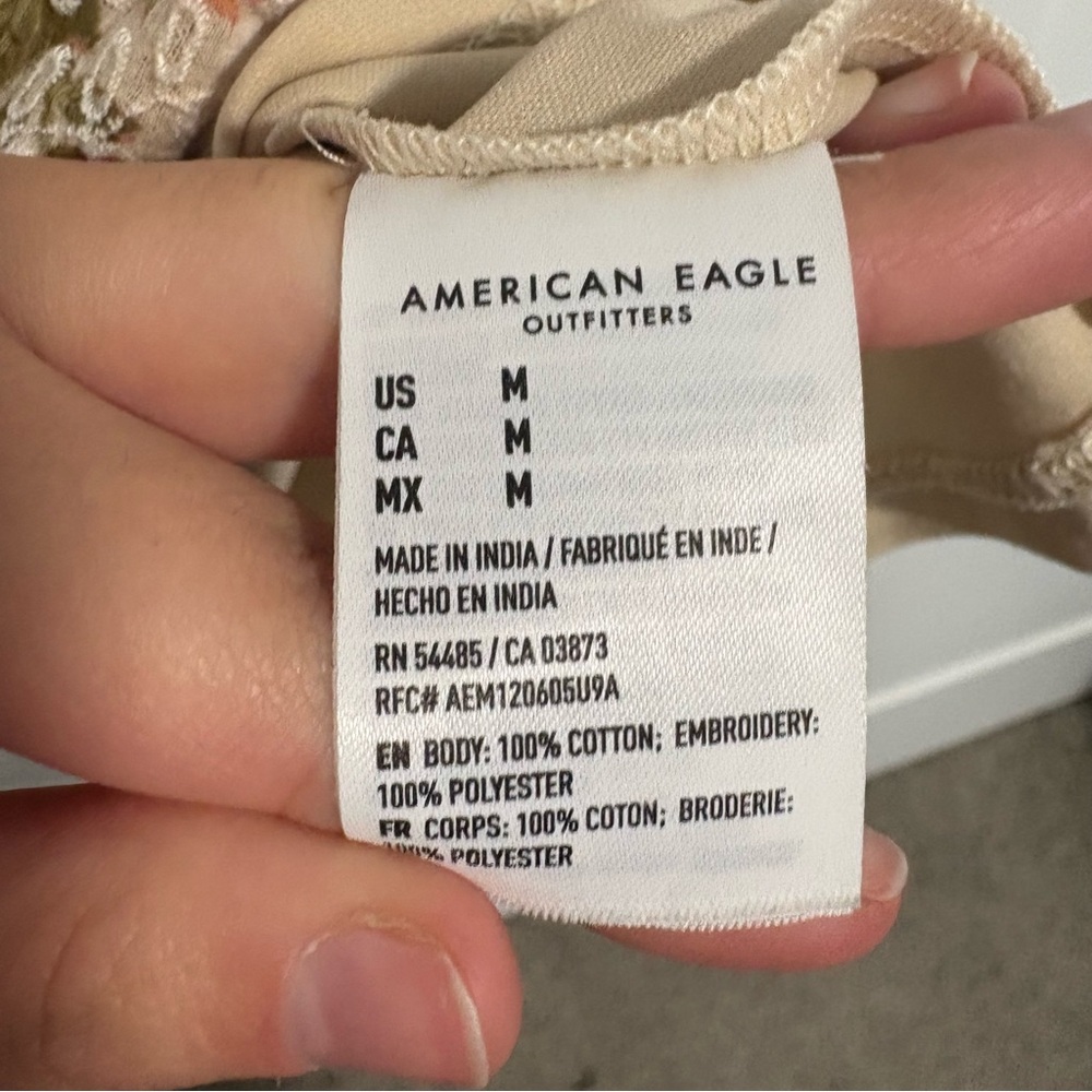 American Eagle Floral Print Summer Spring Short Mini Dress Women's Size Medium - Picture 6 of 11